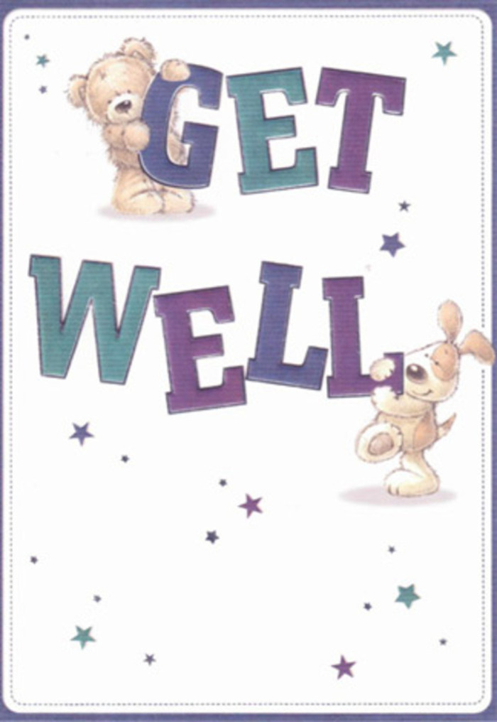 A tender scene unfolds on this get well card, where a friendly illustrated bear and puppy collaborate in sending healing wishes. The artwork dances with playful optimism, much like a stroll through Redhill's leafy Priory Park on a crisp morning. Around the two companions, a constellation of stars scatters joyful sparkles in hues of aqua, indigo, and lilac, carrying an air of gentle possibility. Bold typography dominates the scene, its cheerful purples and teals grounding the design with an unstated confidence. One can almost sense the textures-the bear's downy fur, the puppy's velvety ears-adding depth and tactility, as if inviting a comforting hug. The artists' care in placement mirrors a local florist's attention to arranging a bouquet for recovery-each blossom and stem in harmony with its neighbour. Just as a vibrant flower arrangement can soften a moment of worry, the card's lightness and sincerity provide solace and encouragement. Whether being delivered to a home near Earlswood Lakes or shared with a friend in Redhill town centre, this card pairs beautifully with a fresh bouquet, together brightening recovery with warmth and charm.