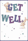 Radiating pure comfort, this whimsically illustrated get well card greets the eye with playful elegance-a jubilant teddy bear and a floppy-eared puppy, lovingly positioned, are each caught in mid-motion as they support the bold, colourful letters of 'Get Well.' Their soft, expressive faces are filled with genuine care, reminiscent of a gentle embrace on a quiet Redhill afternoon. Indigo and teal hues leap confidently from the creamy background, complemented by an aura of twinkling blue and purple stars. The tactile richness of the bear's fluffy coat and the puppy's velvety ear captures the sense of soothing presence, a quality we value at Flowers Redhill when crafting uplifting bouquets for neighbours across the Surrey hills. This card is more than a simple wish; it is a celebration of resilience, compassion, and renewal, perfect for sending heartfelt encouragement to cherished friends and loved ones on their way to feeling better in Redhill.